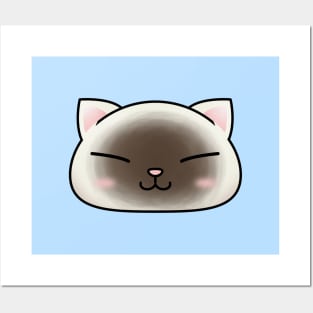 Cute Seal Point Cat Face Posters and Art